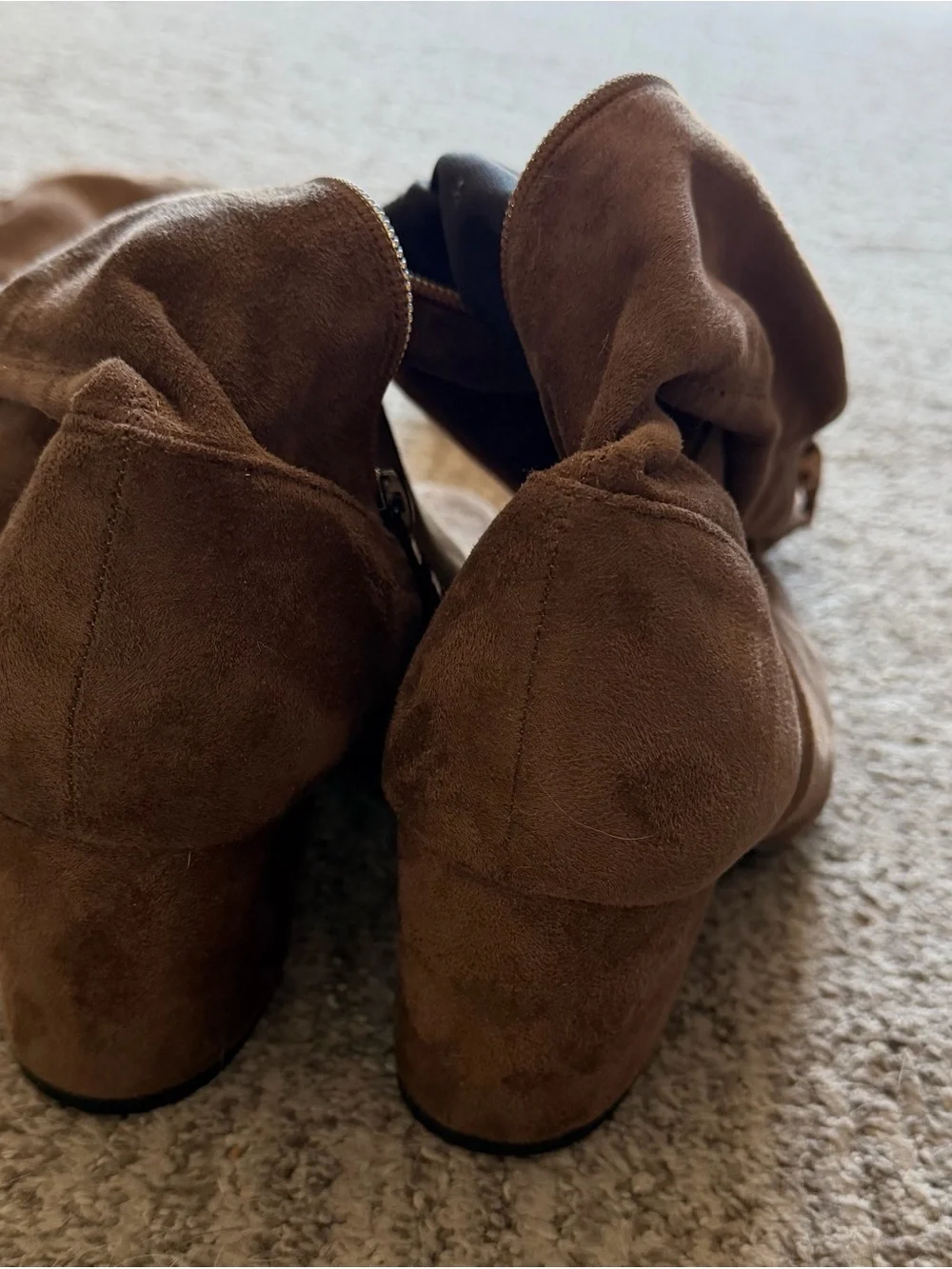 Catherine Malandrino Taupe Faux Suede Over Knee Boots Size 8